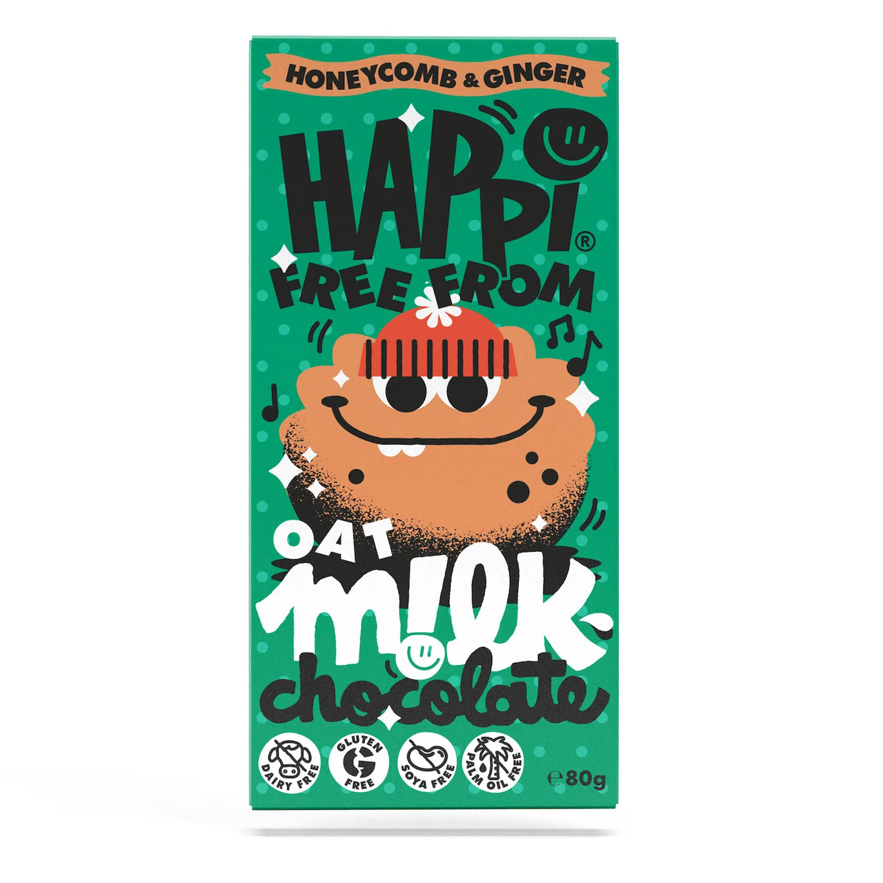 Happi Honeycomb and Ginger Oat Milk Chocolate - 80g