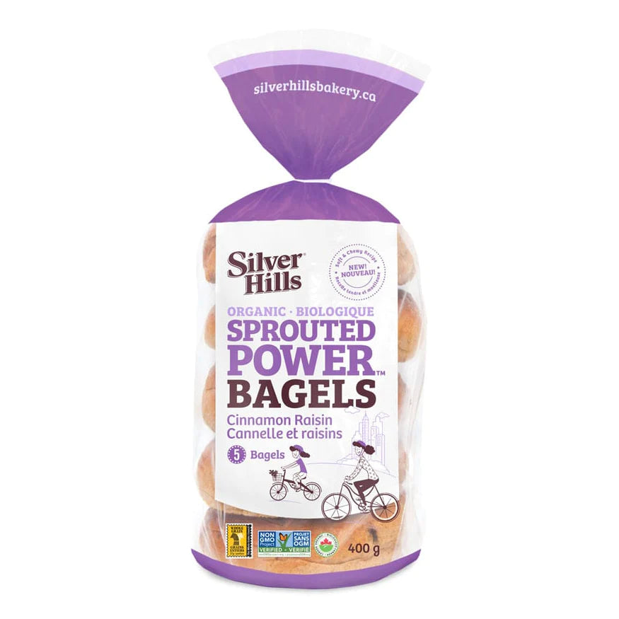 Silver Hills Organic Sprouted Cinnamon Raisin Bagels - 400g