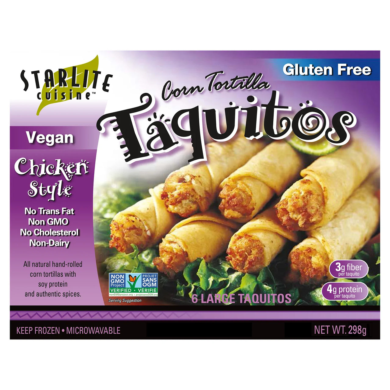StarLite Cuisine Chicken Style Gluten Free Taquitos - 298g